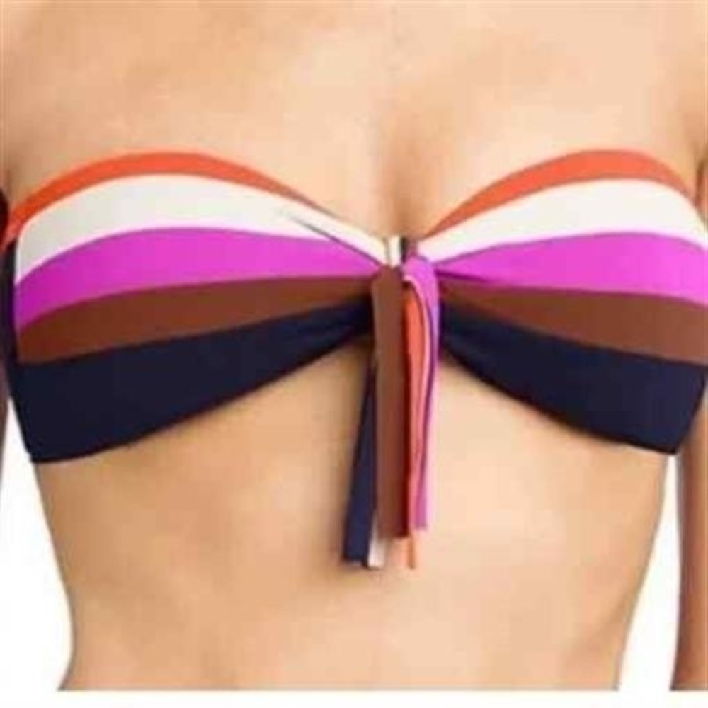 NWTD Robin Piccone M Billy Bandeau Bikini Swim Top 128262